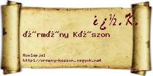 Örmény Kászon névjegykártya